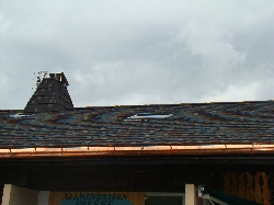 tiled roof and copper gutter