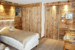 bedroom with old wood